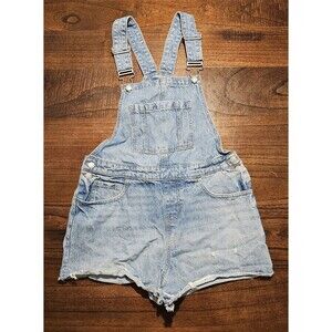 Shortalls Shorts Size Medium Jean Denim Bib Overalls Raw Hem Wild Fable